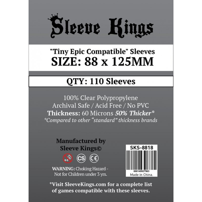 Fundas Sleeve Kings Tiny Epic Compatible 88x125mm (110 unidades)