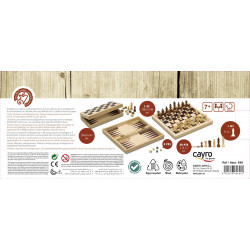3 en 1 Ajedrez Damas Backgammon